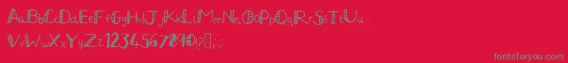 JuliaHandwritten2 Font – Gray Fonts on Red Background