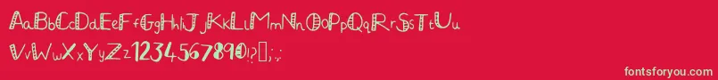フォントJuliaHandwritten2 – 赤い背景に緑の文字