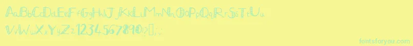 Czcionka JuliaHandwritten2 – zielone czcionki na żółtym tle