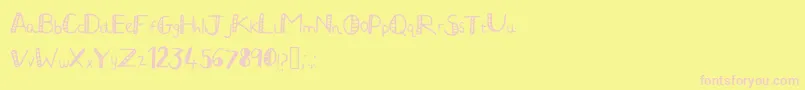 JuliaHandwritten2 Font – Pink Fonts on Yellow Background