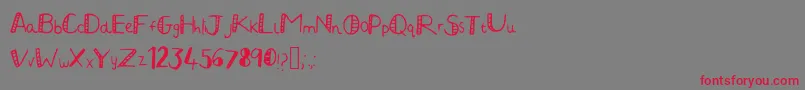 JuliaHandwritten2 Font – Red Fonts on Gray Background