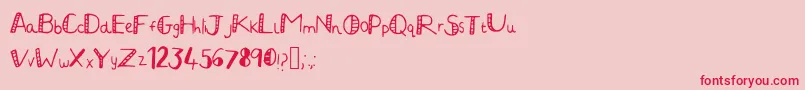 Fonte JuliaHandwritten2 – fontes vermelhas em um fundo rosa