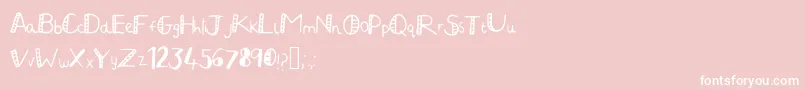 JuliaHandwritten2 Font – White Fonts on Pink Background