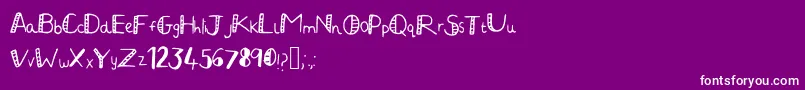 フォントJuliaHandwritten2 – 紫の背景に白い文字
