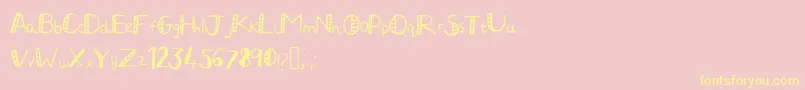 JuliaHandwritten2 Font – Yellow Fonts on Pink Background