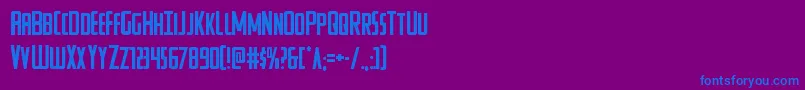 フォントWatchtower – 紫色の背景に青い文字