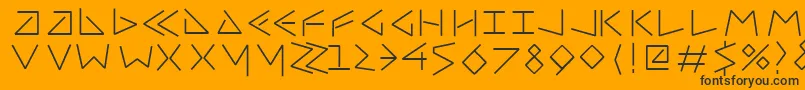 Uncialfifty-Schriftart – Schwarze Schriften auf orangefarbenem Hintergrund