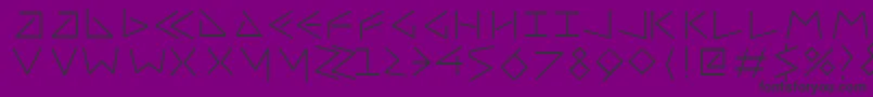 Uncialfifty-Schriftart – Schwarze Schriften auf violettem Hintergrund