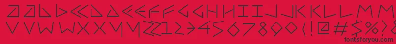 Uncialfifty-Schriftart – Schwarze Schriften auf rotem Hintergrund