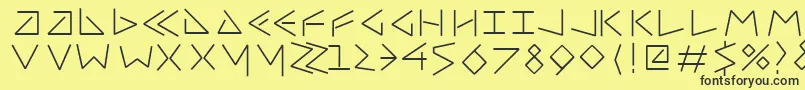 Uncialfifty-fontti – mustat fontit keltaisella taustalla