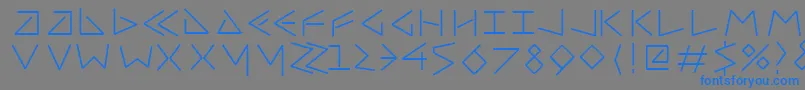フォントUncialfifty – 灰色の背景に青い文字