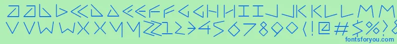 Шрифт Uncialfifty – синие шрифты на зелёном фоне
