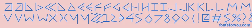 Uncialfifty-Schriftart – Blaue Schriften auf rosa Hintergrund