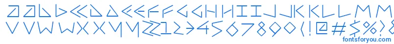 Uncialfifty-Schriftart – Blaue Schriften auf weißem Hintergrund
