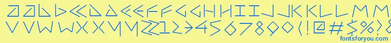 Uncialfifty-fontti – siniset fontit keltaisella taustalla