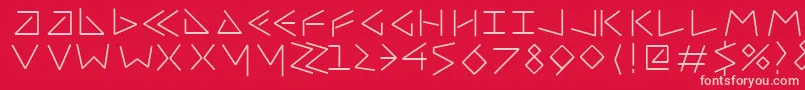 Uncialfifty-Schriftart – Rosa Schriften auf rotem Hintergrund