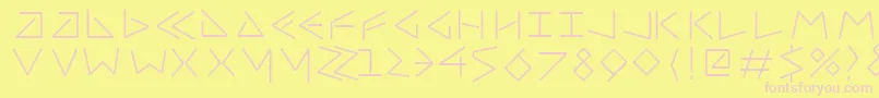 フォントUncialfifty – ピンクのフォント、黄色の背景