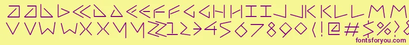 Uncialfifty-fontti – violetit fontit keltaisella taustalla