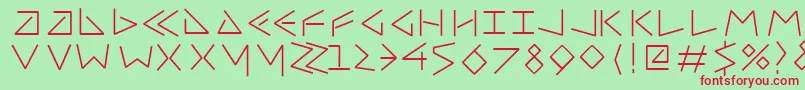 Uncialfifty-fontti – punaiset fontit vihreällä taustalla