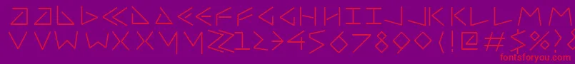 Uncialfifty-Schriftart – Rote Schriften auf violettem Hintergrund