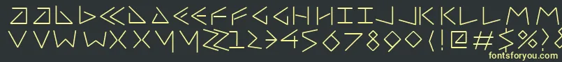 Uncialfifty-Schriftart – Gelbe Schriften auf schwarzem Hintergrund