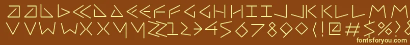 Uncialfifty-Schriftart – Gelbe Schriften auf braunem Hintergrund
