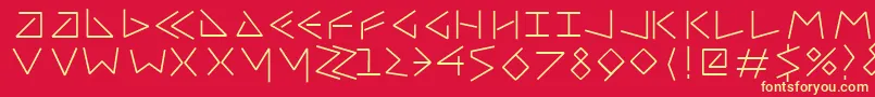 Uncialfifty-Schriftart – Gelbe Schriften auf rotem Hintergrund