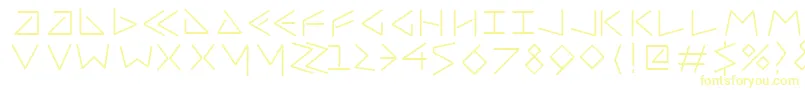 Uncialfifty-Schriftart – Gelbe Schriften auf weißem Hintergrund