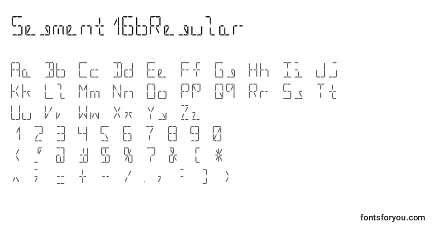 Segment16bRegularフォント–アルファベット、数字、特殊文字