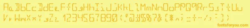 フォントSegment16bRegular – オレンジの文字が黄色の背景にあります。
