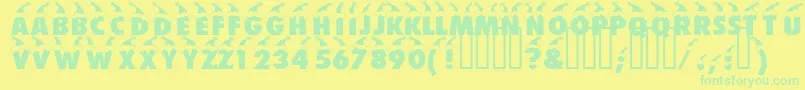 Bonnet Font – Green Fonts on Yellow Background