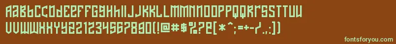 fuente NaftaleneRegular – Fuentes Verdes Sobre Fondo Marrón