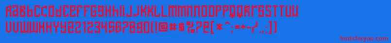 NaftaleneRegular Font – Red Fonts on Blue Background