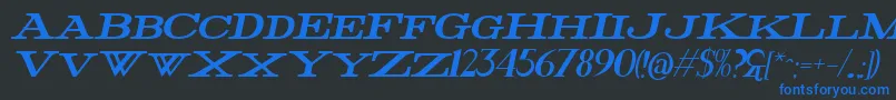 Fonte FatItalic – fontes azuis em um fundo preto