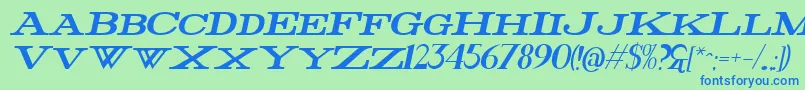 FatItalic Font – Blue Fonts on Green Background