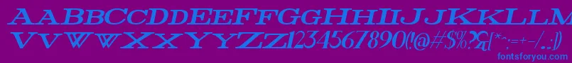 FatItalic Font – Blue Fonts on Purple Background