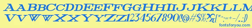 fuente FatItalic – Fuentes Azules Sobre Fondo Amarillo