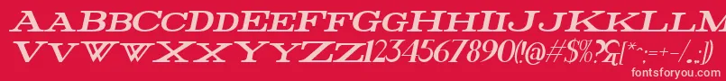 FatItalic-fontti – vaaleanpunaiset fontit punaisella taustalla