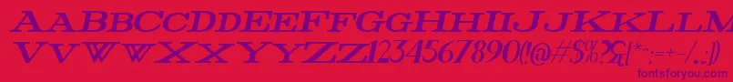 FatItalic Font – Purple Fonts on Red Background