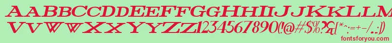 FatItalic Font – Red Fonts on Green Background