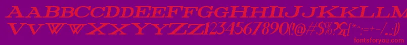 FatItalic Font – Red Fonts on Purple Background