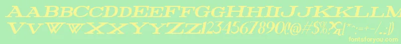 FatItalic Font – Yellow Fonts on Green Background