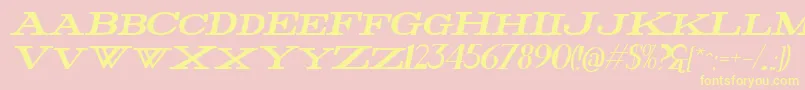 FatItalic-fontti – keltaiset fontit vaaleanpunaisella taustalla