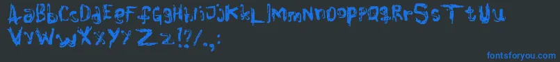 Colourblind Font – Blue Fonts on Black Background