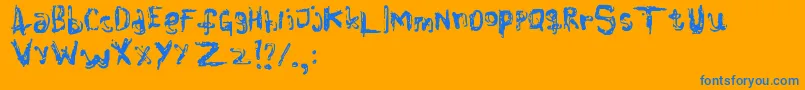 Colourblind Font – Blue Fonts on Orange Background