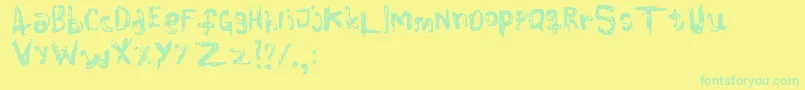 Colourblind Font – Green Fonts on Yellow Background