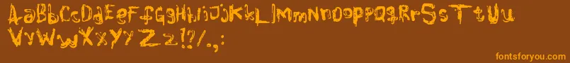 Colourblind Font – Orange Fonts on Brown Background