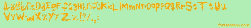 Colourblind Font – Orange Fonts on Green Background