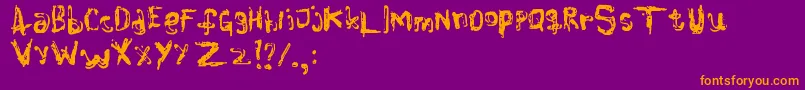 Colourblind Font – Orange Fonts on Purple Background