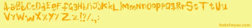 Colourblind Font – Orange Fonts on Yellow Background